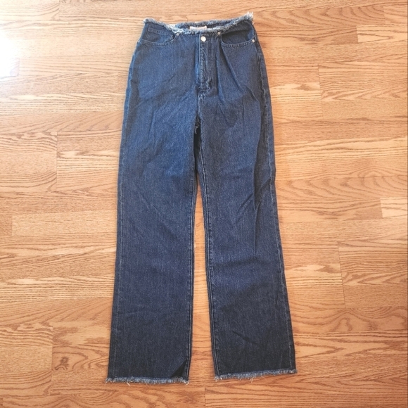 NWT WeWoreWhat Frayed WB Straight Jean in True Blue, Size 28 - Picture 2 of 10